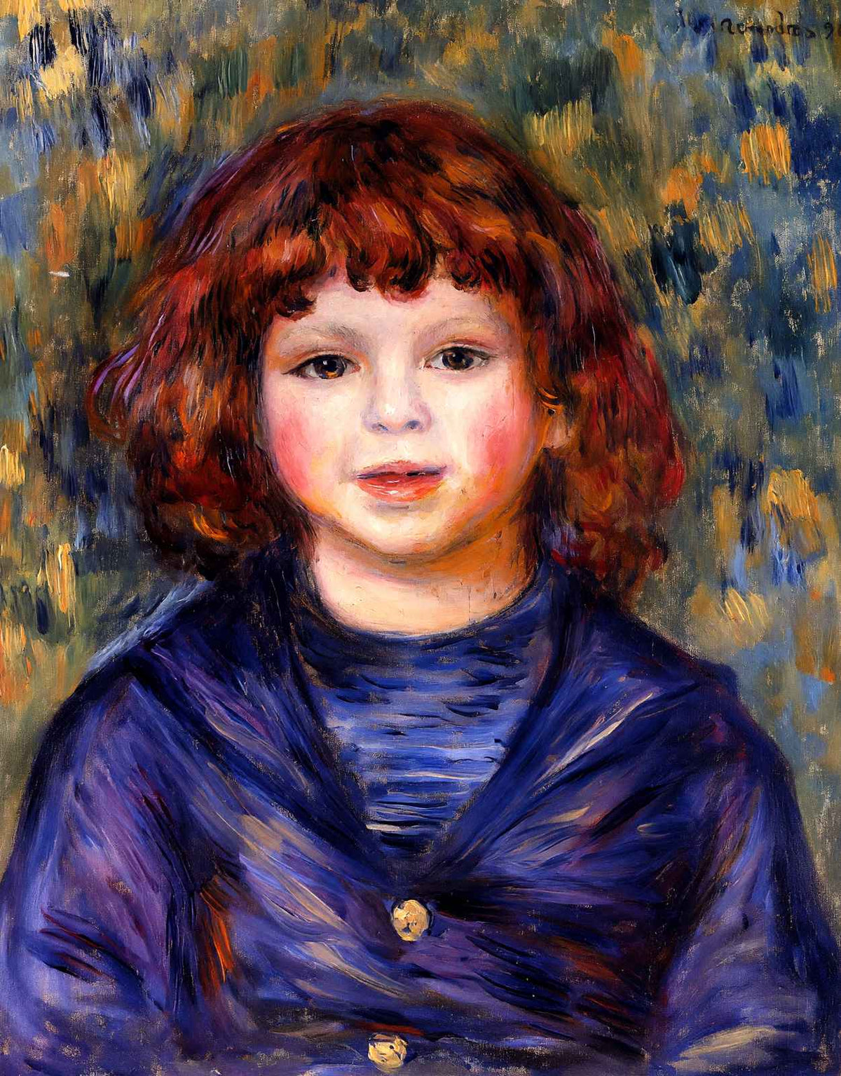 Portrait of Pierre Renoir in a Sailor Suit 1890 Art Print (6 Sizes) - Retouched