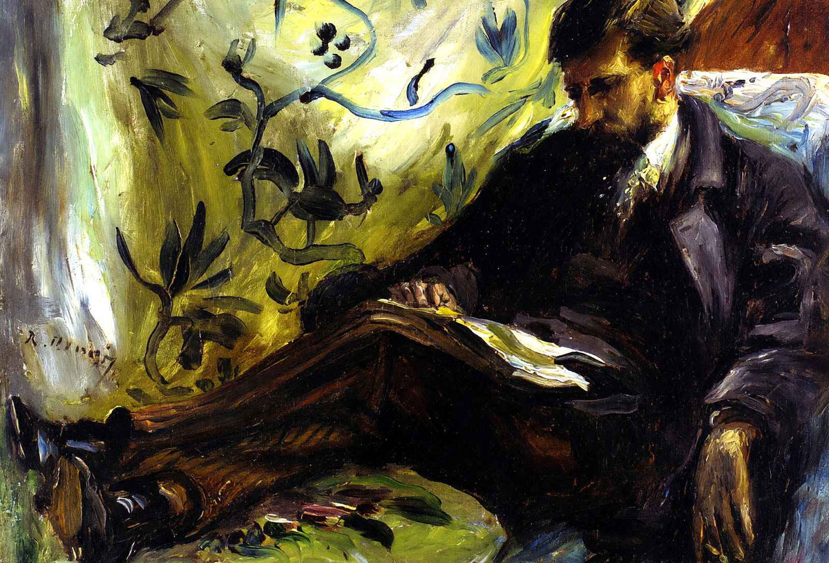 Portrait of Edmond Maitre (the Reader) 1871 by Renoir Art Print (6 Sizes)