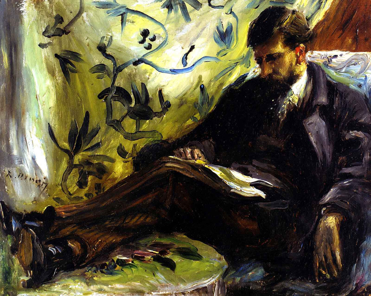 Portrait of Edmond Maitre (the Reader) art print by Pierre-Auguste Renoir (1871)