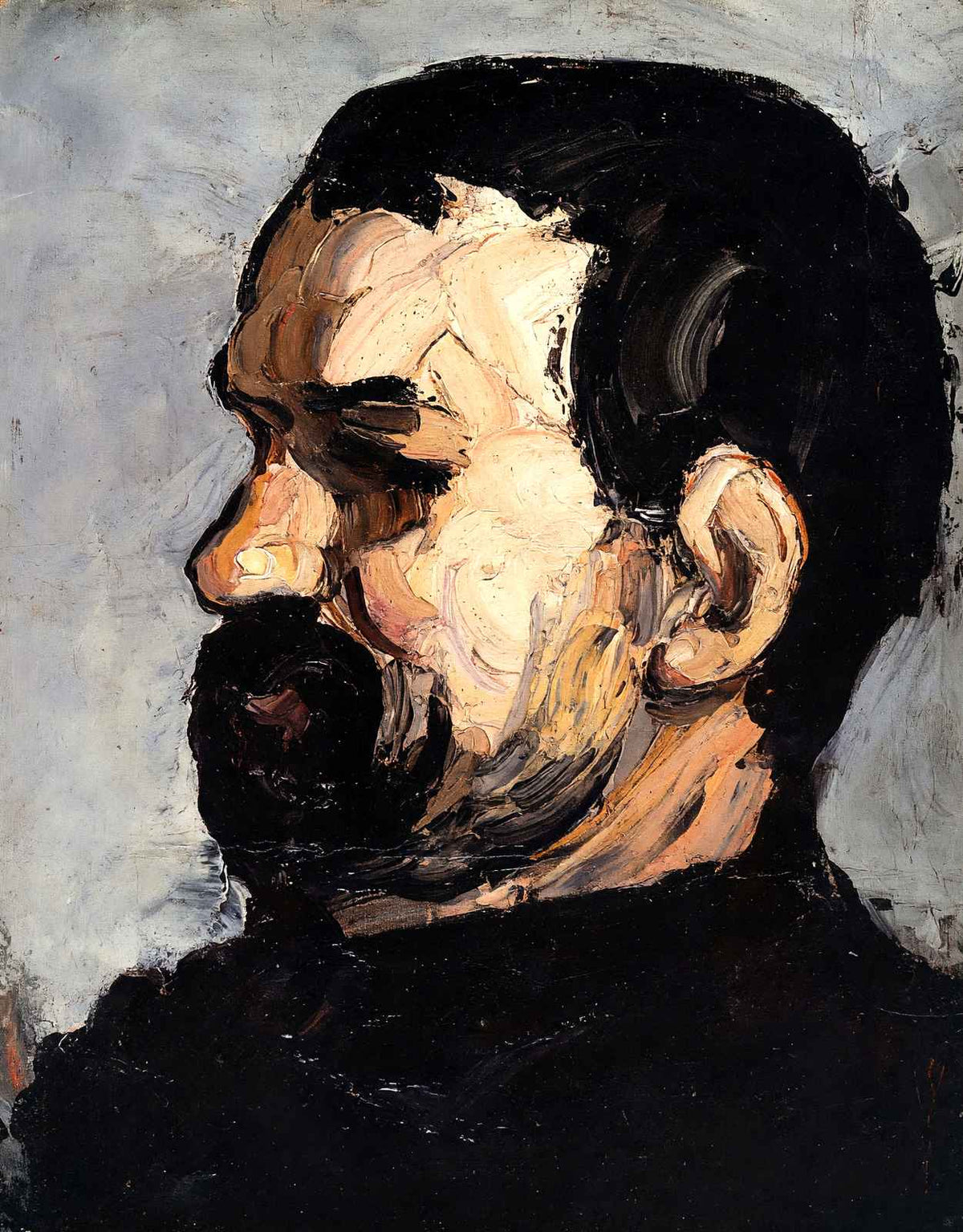 Portrait of Uncle Dominique in Profile Art Print 1866 by Paul Cezanne (6 Sizes)