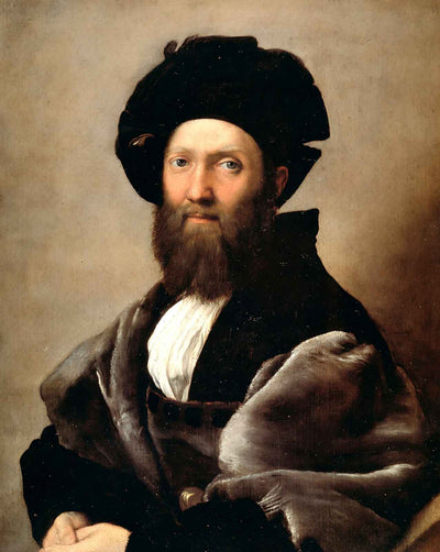 Portrait of Baldassare Castiglione painting print by Raphael (1516)
