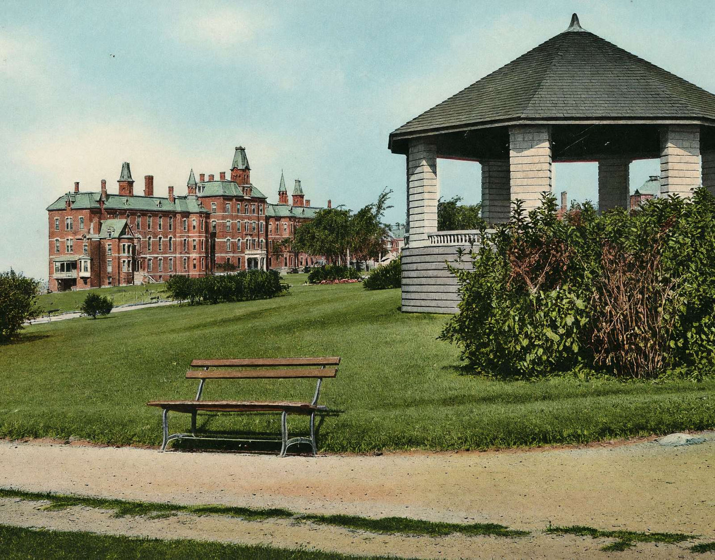 Maine General Hospital from Western Promenade Portland Vintage Print (7 Sizes)