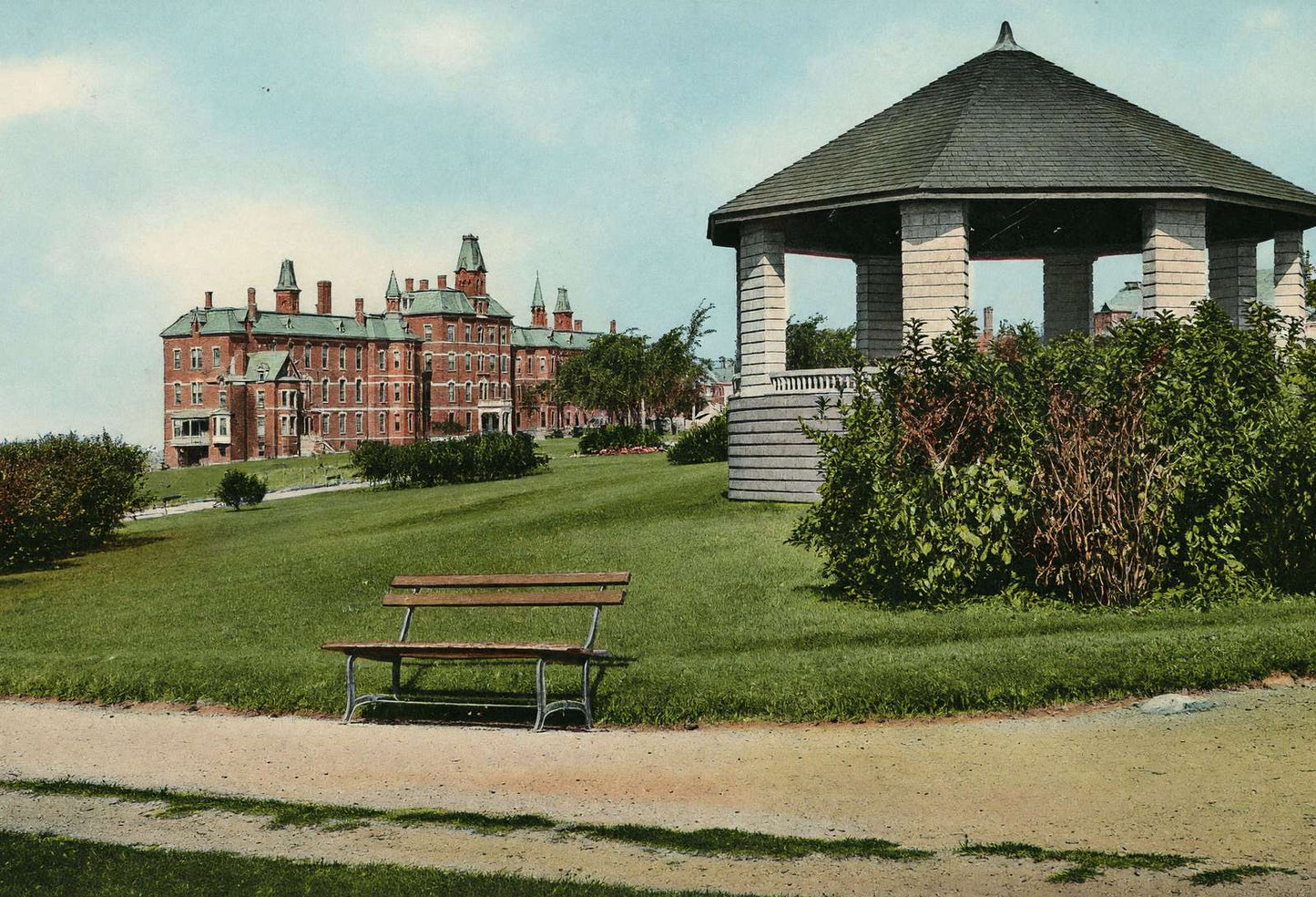 Maine General Hospital from Western Promenade Portland Vintage Print (7 Sizes)