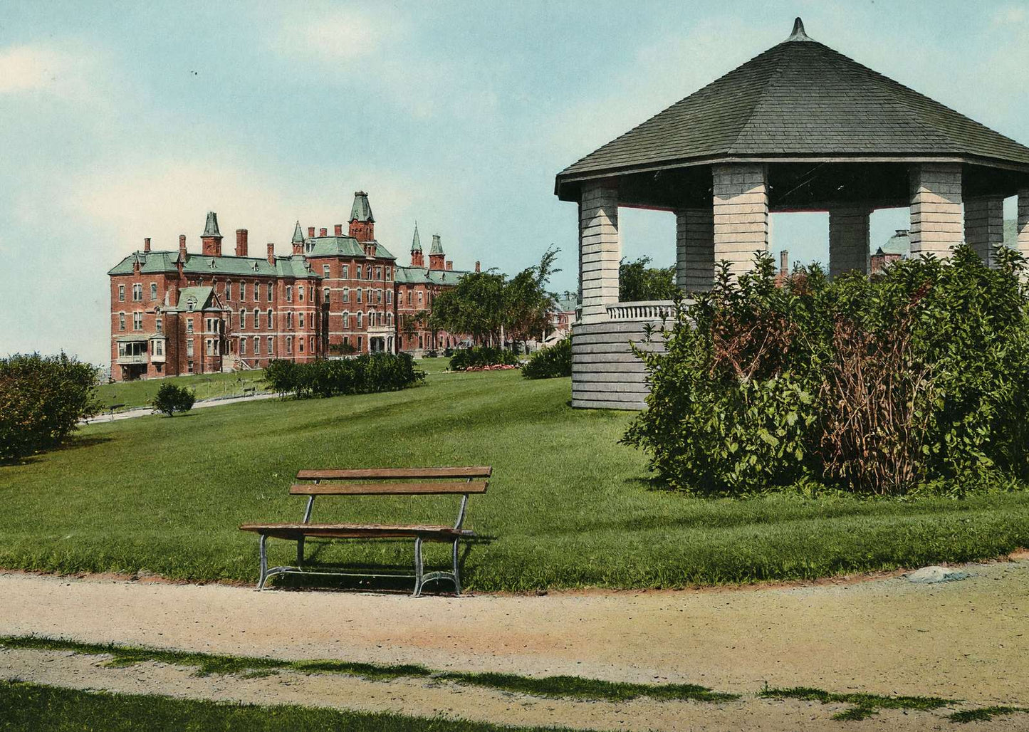 Maine General Hospital from Western Promenade Portland Vintage Print (7 Sizes)