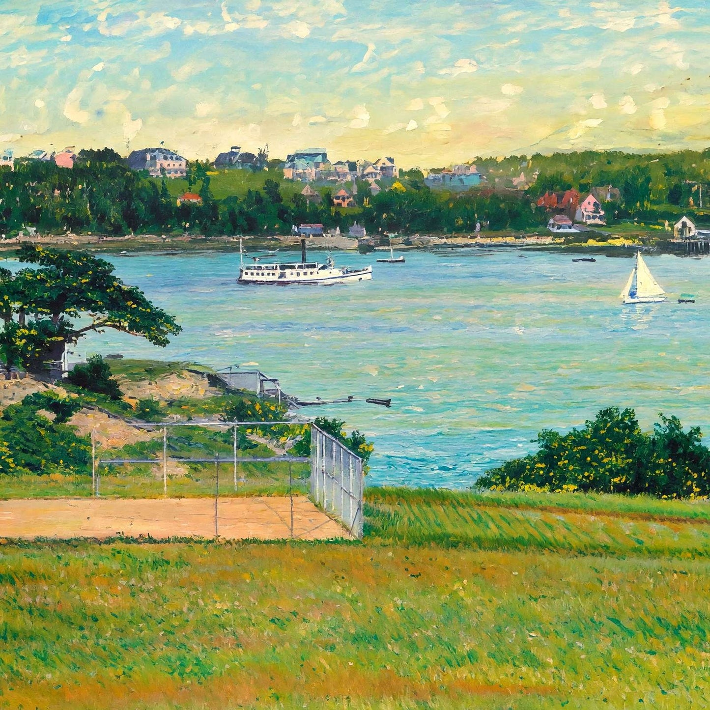 Trefethen's Landing Peaks Island Portland Maine in 1908 Painting Print
