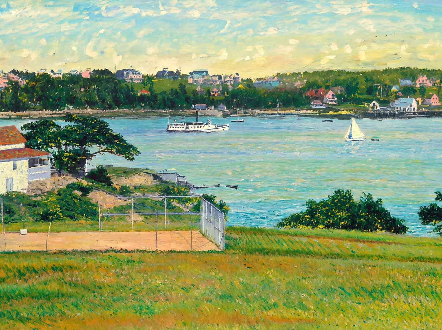 Trefethen's Landing Peaks Island Portland Maine in 1908 Painting Print