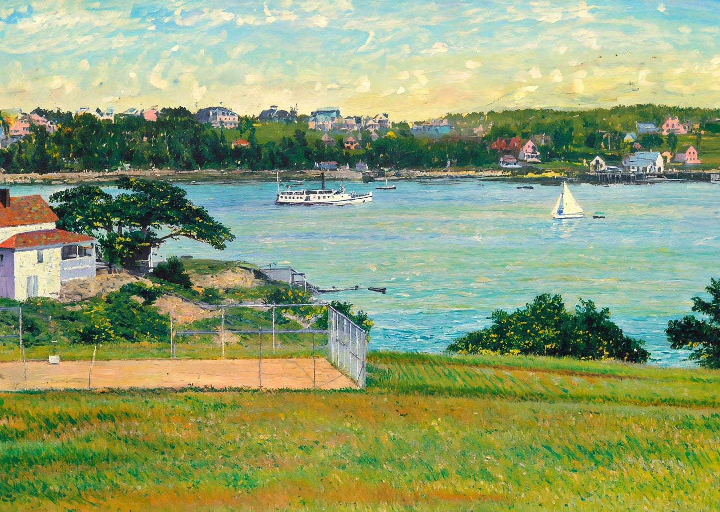 Trefethen's Landing Peaks Island Portland Maine in 1908 Painting Print