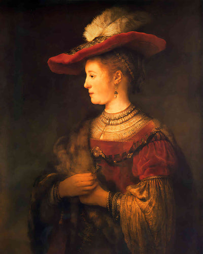 Portrait of Saskia Van Uylenburgh Painting by Rembrandt 8x10" Art Print