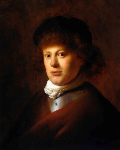 Portrait of Rembrandt Van Rijn Painting by Rembrandt 8x10" Art Print - Restored