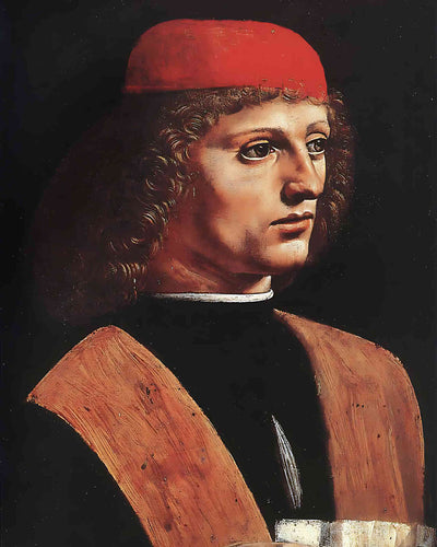 Portrait of a Musician Painting by Leonardo da Vinci 8x10" Art Print - Restored