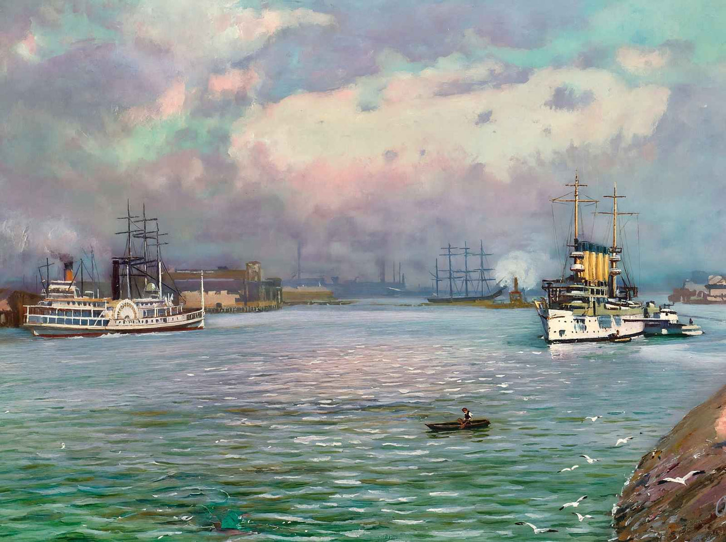 Portland Harbor Oregon in 1908 Art Print (7 Sizes) - Acid Free