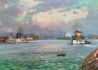 Portland Harbor Oregon in 1908 Art Print (7 Sizes) - Acid Free