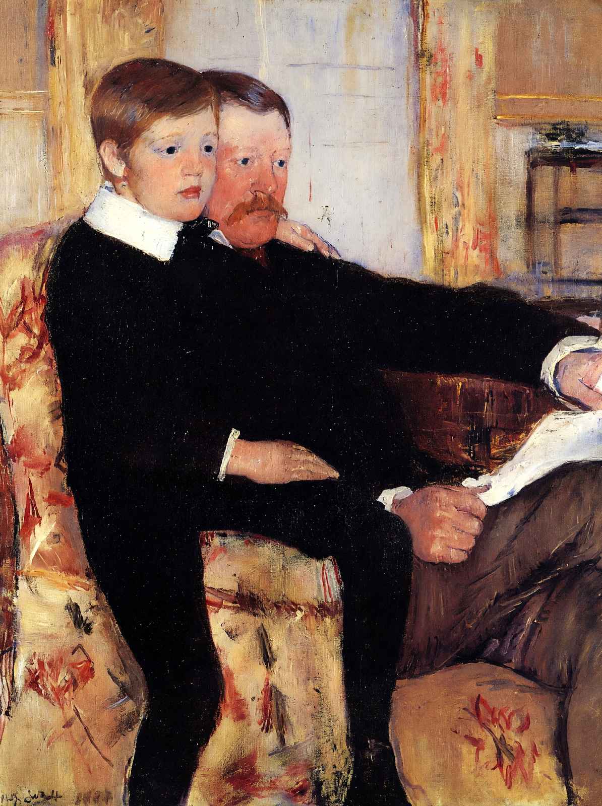 Portrait of Alexander J. Cassat and His Son Robert Kelso 1885 Print