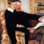 Portrait of Alexander J. Cassat and His Son Robert Kelso Cassatt painting print by Mary Cassatt (1885)