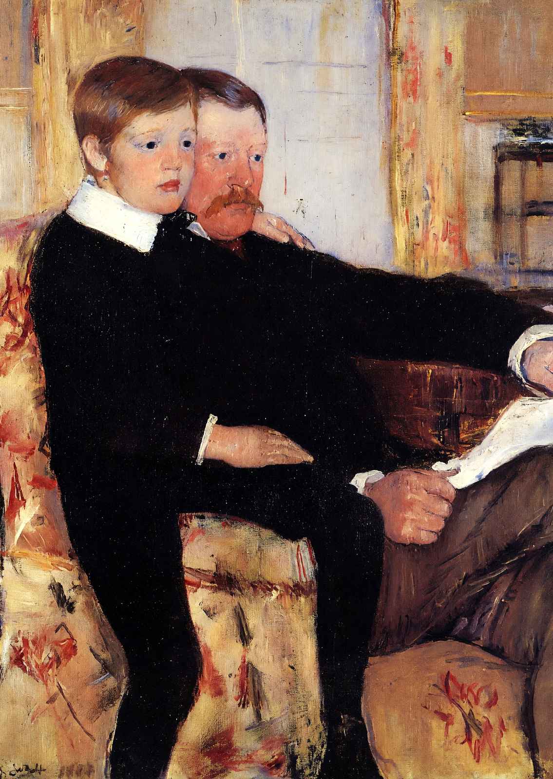 Portrait of Alexander J. Cassat and His Son Robert Kelso 1885 Print