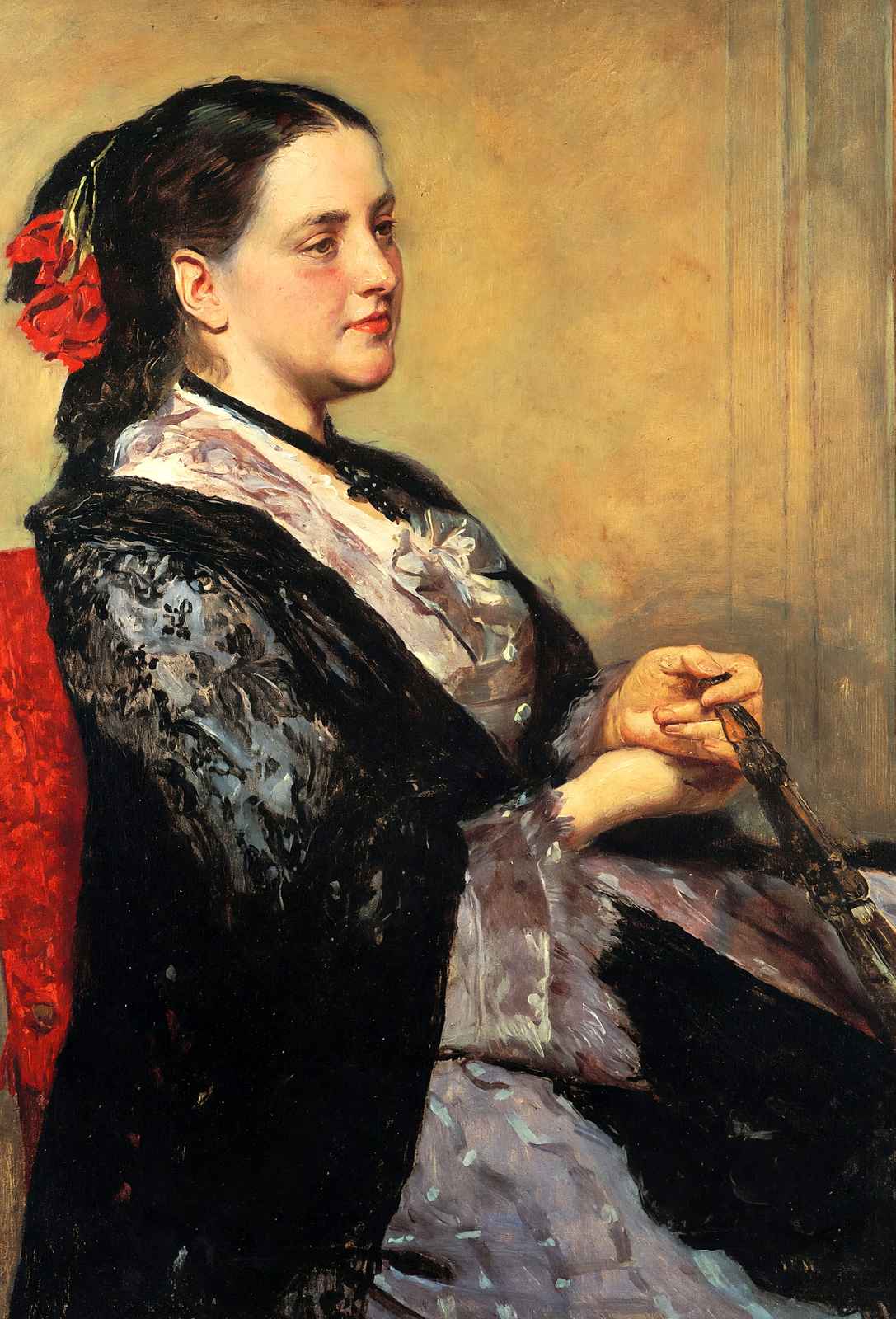 Portrait of a Lady of Seville Fine Art Print 1873 by Mary Cassatt (6 Sizes)