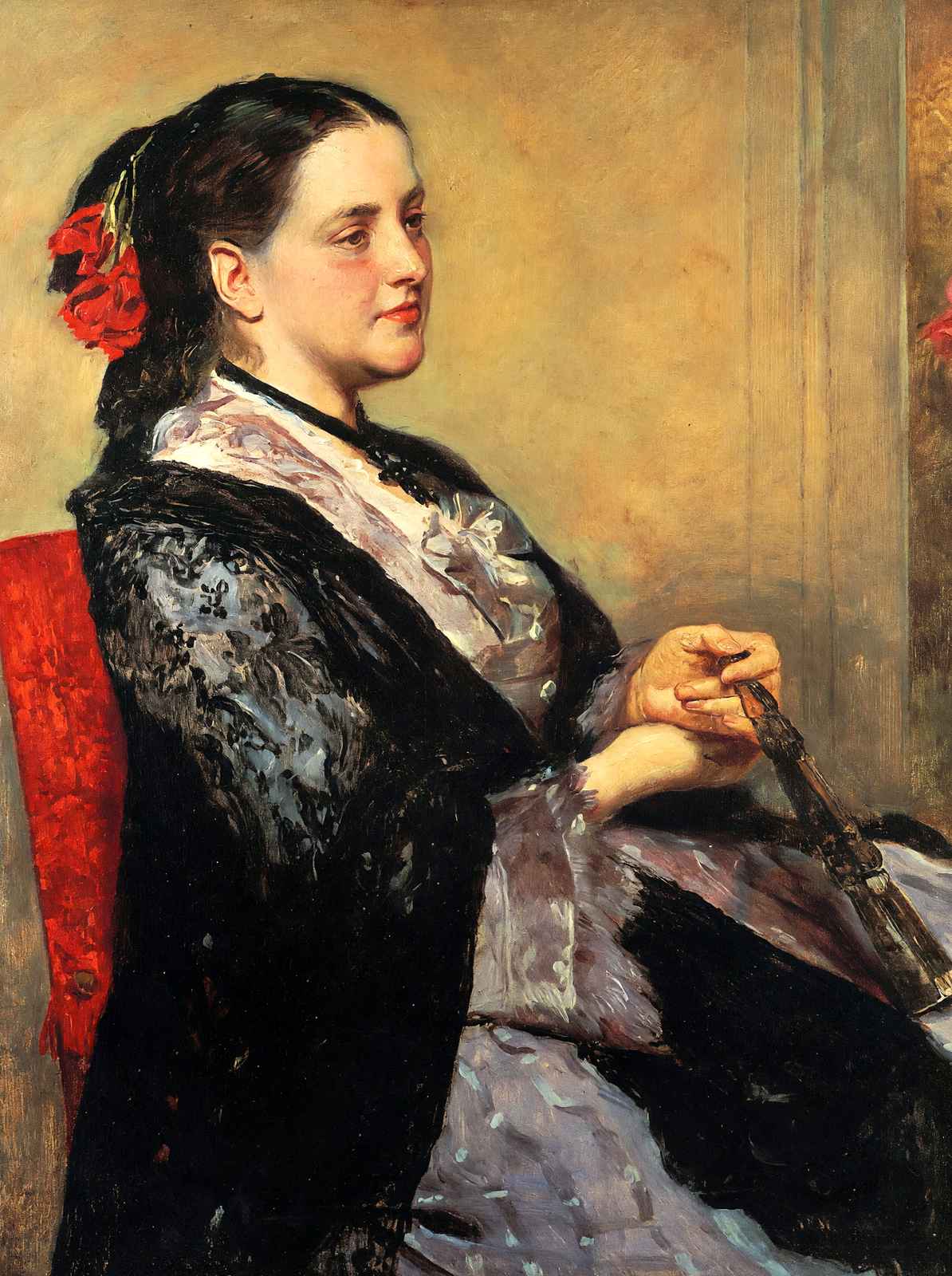 Portrait of a Lady of Seville Fine Art Print 1873 by Mary Cassatt (6 Sizes)