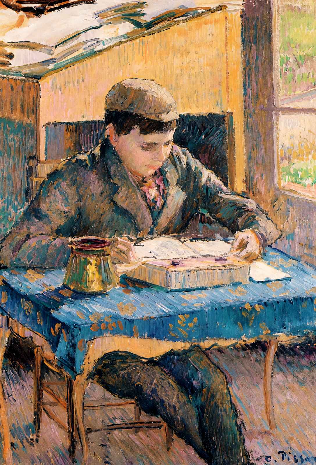 Portrait of Rodo Reading Fine Art Print 1893 by Camille Pissarro (6 Sizes)