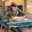 Portrait of Rodo Reading Fine Art Print 1893 by Camille Pissarro (6 Sizes)
