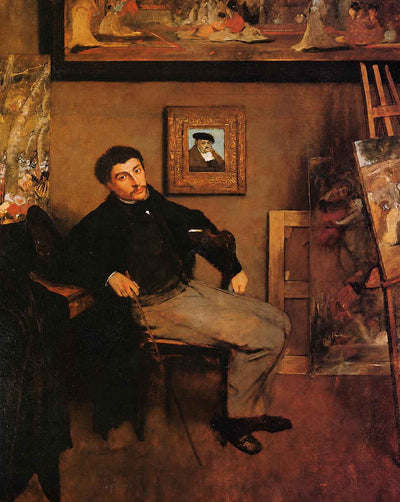Portrait of James Tissot fine art print by Edgar Degas (1868)