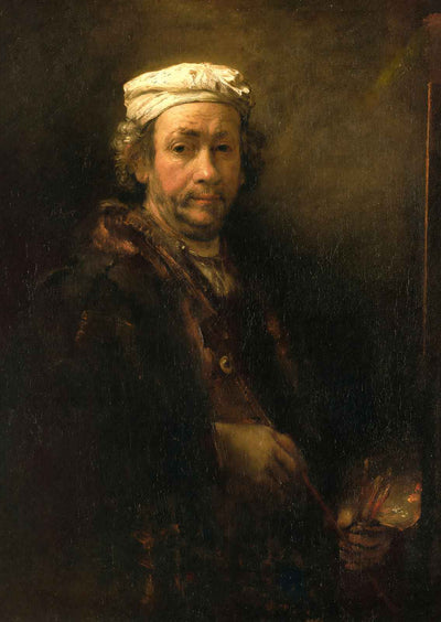 Portrait of the Artist at His Easel, Detail of the Face 1660 Art Print (6 Sizes)