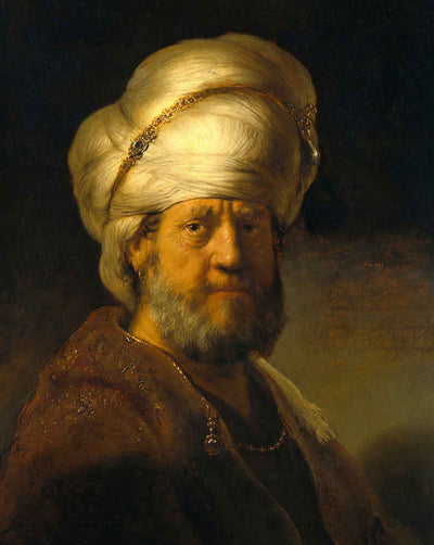 Portrait of a Man in Oriental Garment fine art print by Rembrandt (1635)