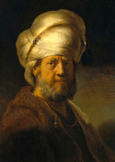 Portrait of a Man in Oriental Garment Art Print 1635 by Rembrandt (6 Sizes)