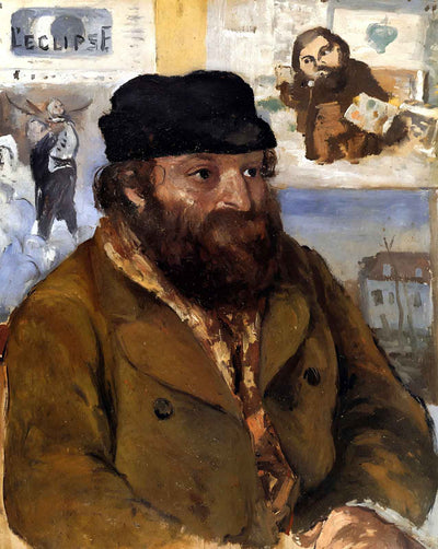 Portrait of Paul Cezanne painting print by Camille Pissarro (1874)