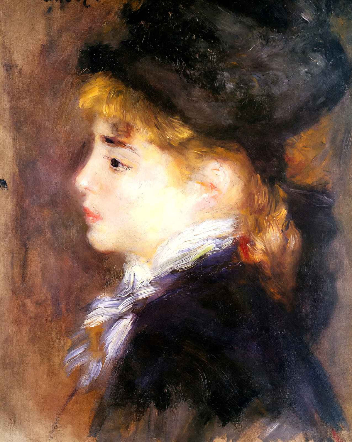 Portrait of Margot (Portrait of a Model) painting by Pierre-Auguste Renoir (1877)