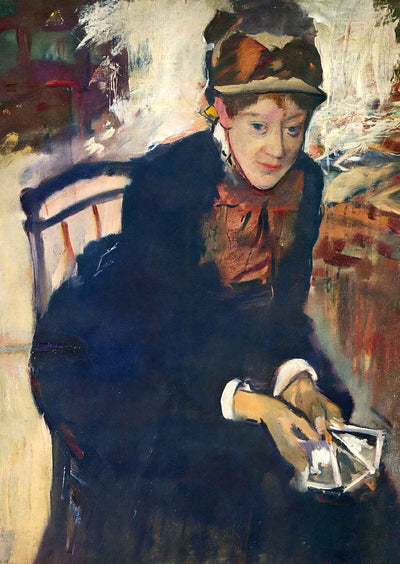 Portrait of Miss Cassatt, Holding the Cards 1876 by Cassatt Art Print (6 Sizes)