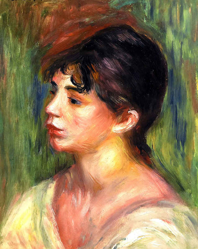 Portrait of a Young Woman painting print by Pierre-Auguste Renoir (1876)