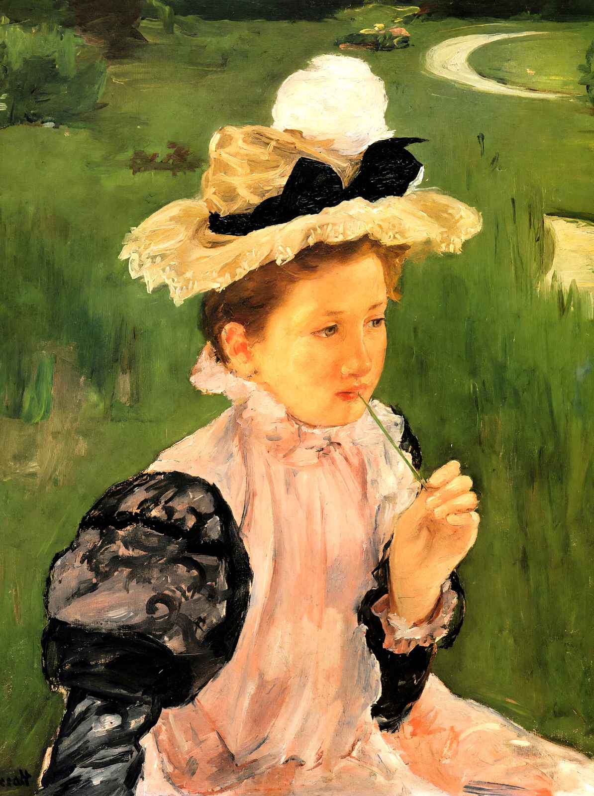Portrait of a Young Girl 1900 Painting by Mary Cassatt Art Print (6 Sizes)