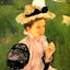 Portrait of a Young Girl painting print by Mary Cassatt (1900)