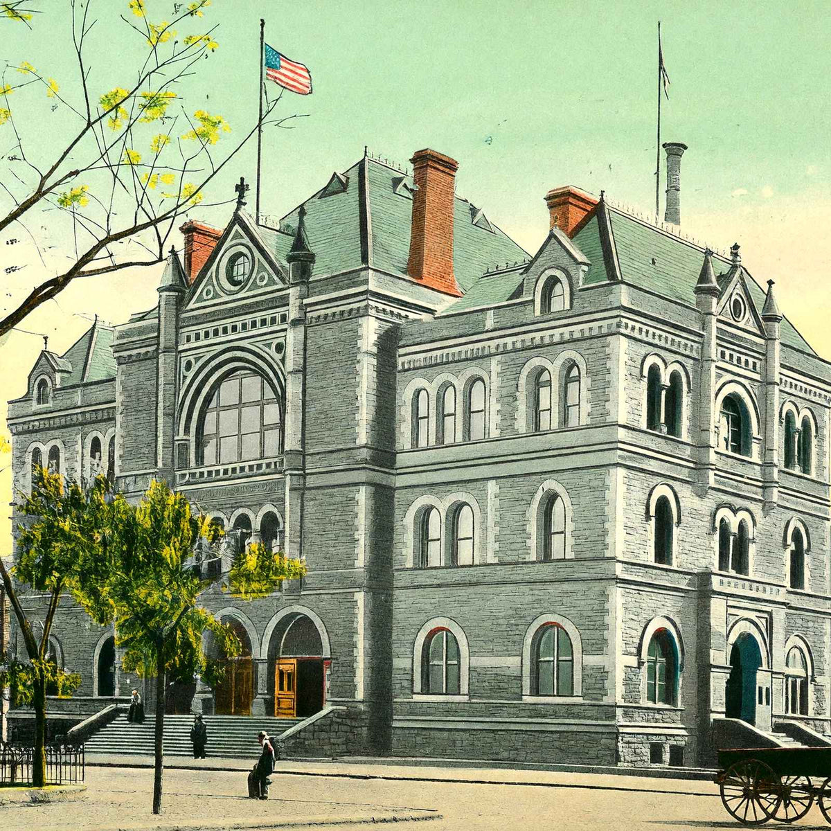 Post Office Columbus Ohio in 1906 Vintage Print (7 Sizes) - Premium Quality