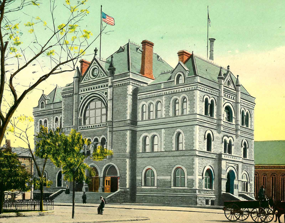 Post Office Columbus Ohio in 1906 Vintage Print (7 Sizes) - Premium Quality