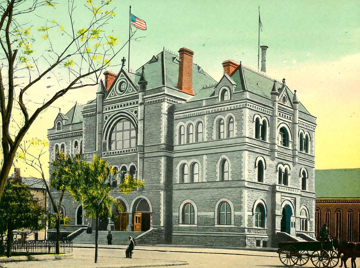 Post Office Columbus Ohio in 1906 Vintage Print (7 Sizes) - Premium Quality