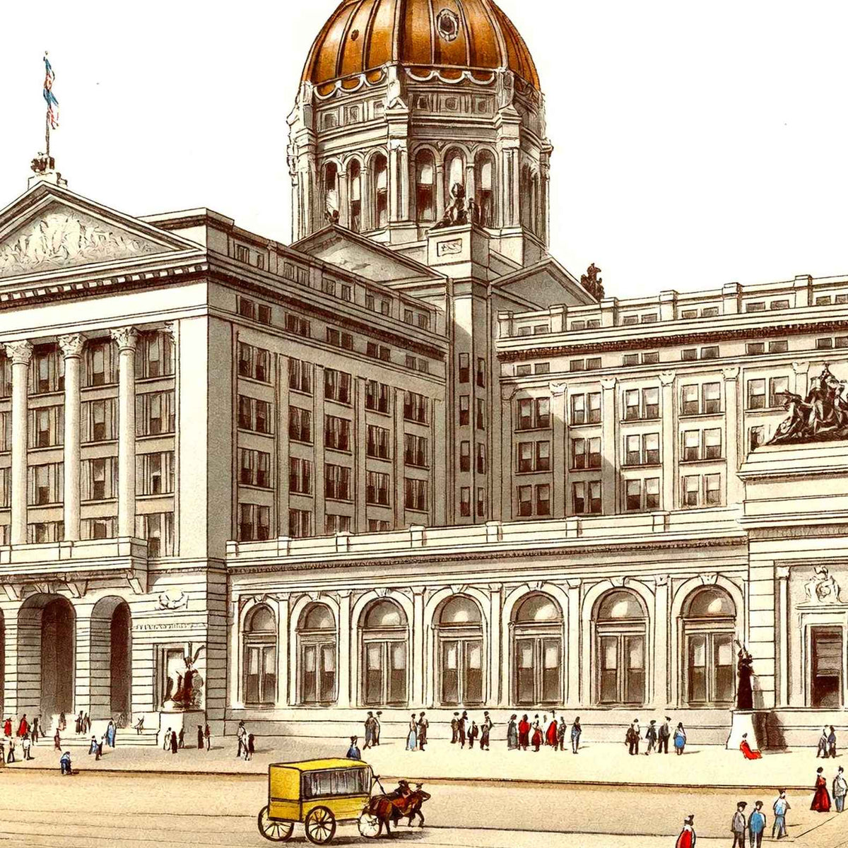 Post Office Chicago Vintage Print (7 Sizes) - High Quality