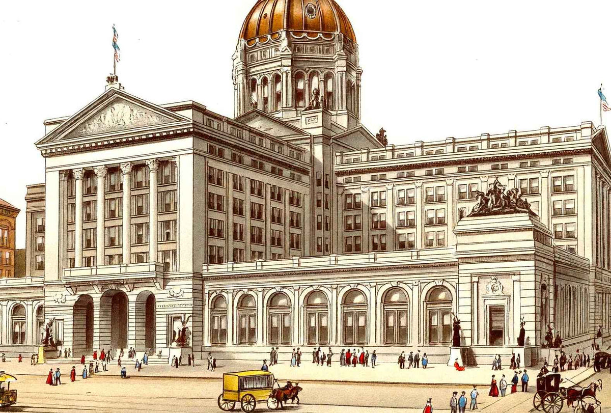 Post Office Chicago Vintage Print (7 Sizes) - High Quality