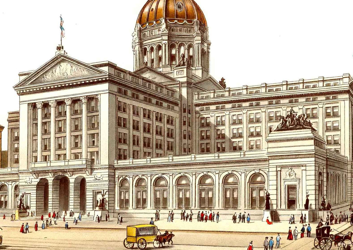 Post Office Chicago Vintage Print (7 Sizes) - High Quality