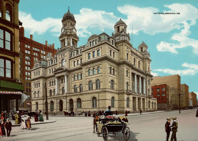 Post Office Minneapolis in 1906 Vintage Print (7 Sizes) - Retouched
