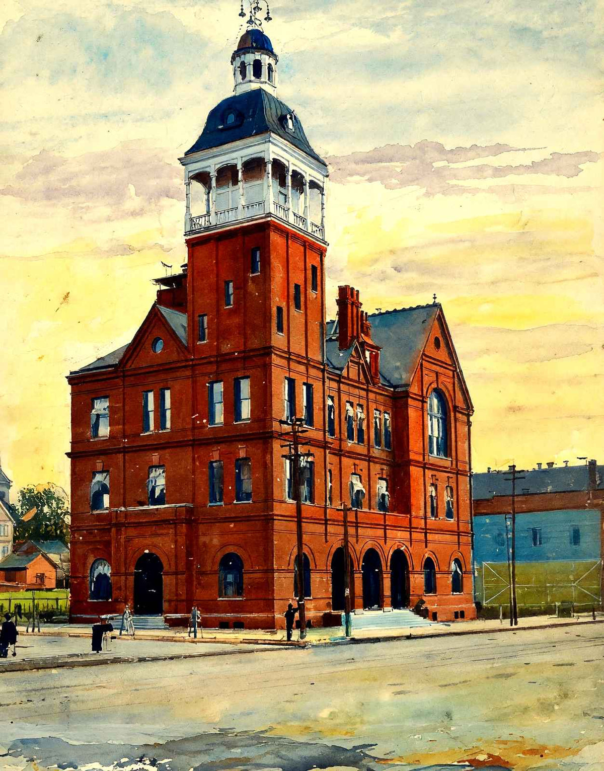 Post Office Shreveport LA in 1906 Art Print (7 Sizes) - Archival Paper