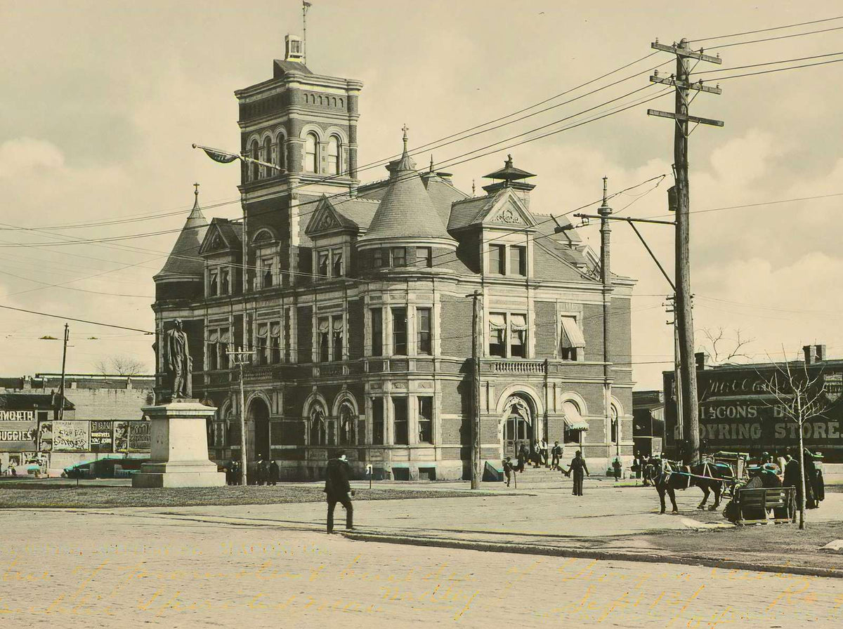 Post Office Mulberry Street Macon GA in 1904 Vintage Print (7 Sizes) - Restored