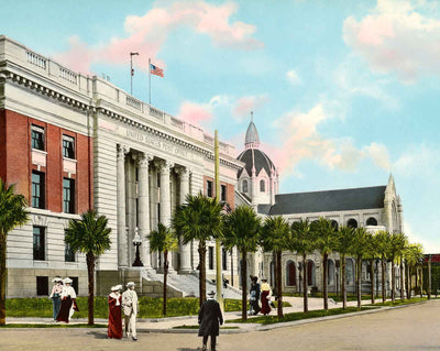 Post Office and Catholic Church