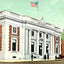 Post Office Waterbury CT in 1907 Vintage Print (7 Sizes) - Premium Print