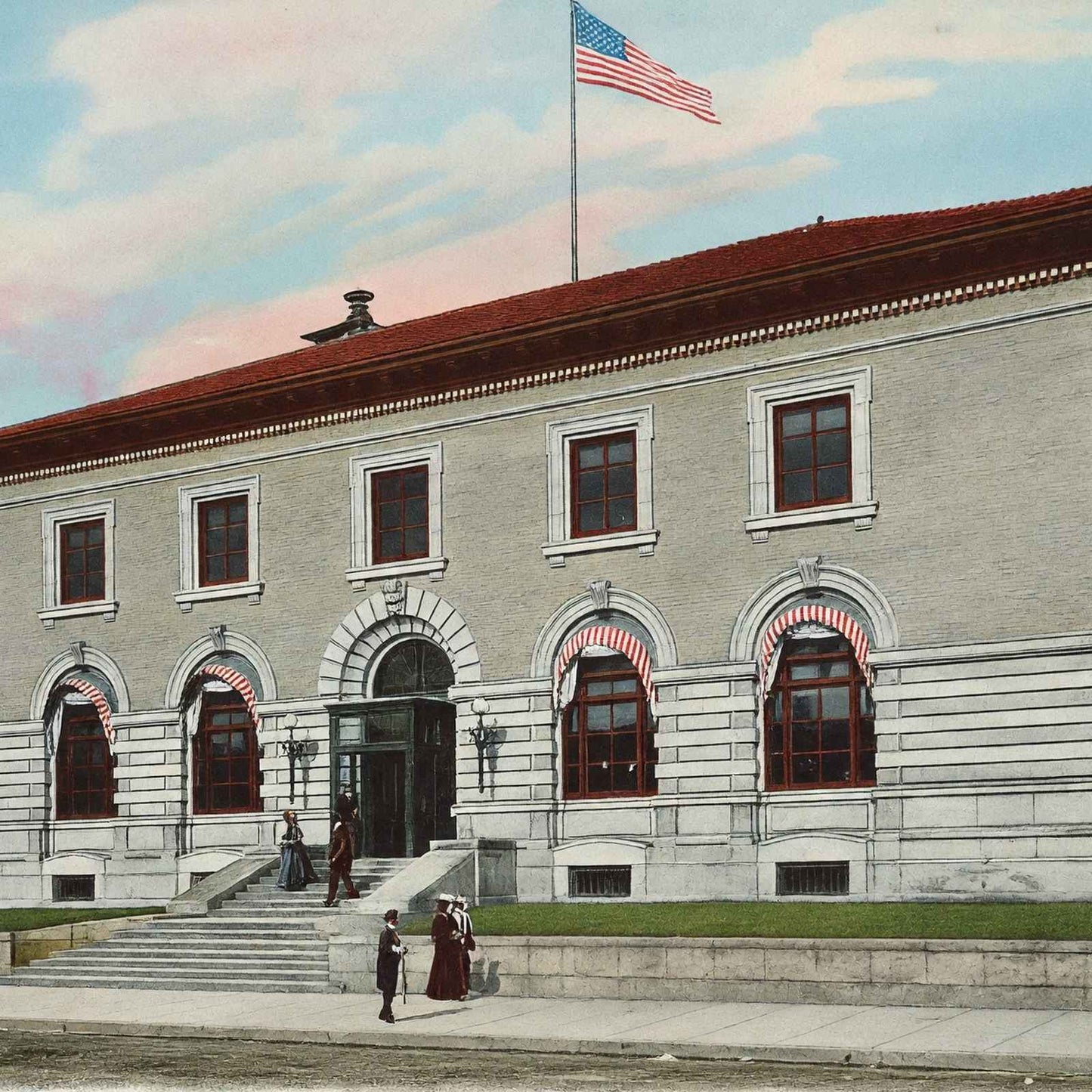Post Office Hot Springs AR in 1906 Vintage Print (7 Sizes) - Archival Paper