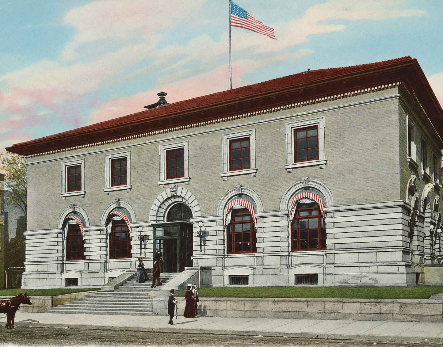 Post Office Hot Springs AR in 1906 Vintage Print (7 Sizes) - Archival Paper