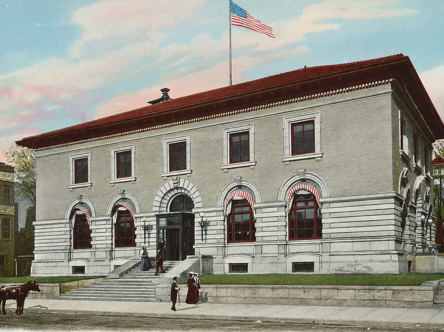 Post Office Hot Springs AR in 1906 Vintage Print (7 Sizes) - Archival Paper