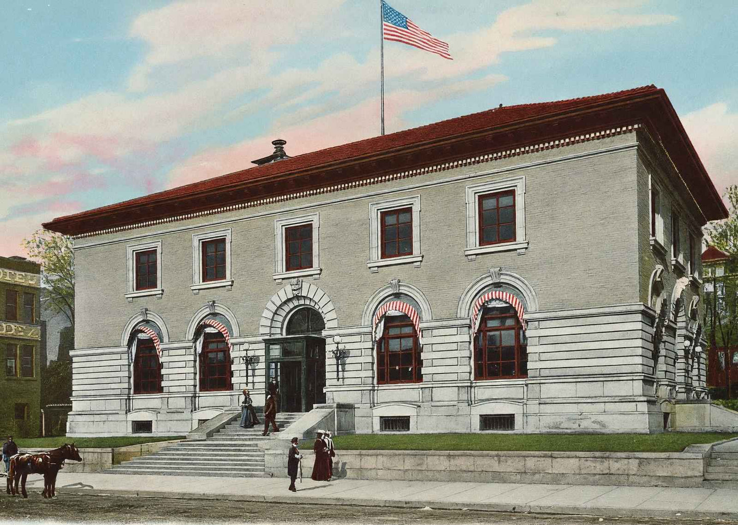 Post Office Hot Springs AR in 1906 Vintage Print (7 Sizes) - Archival Paper