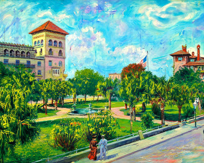 Post Office Park in St Augustine in 1908 painting