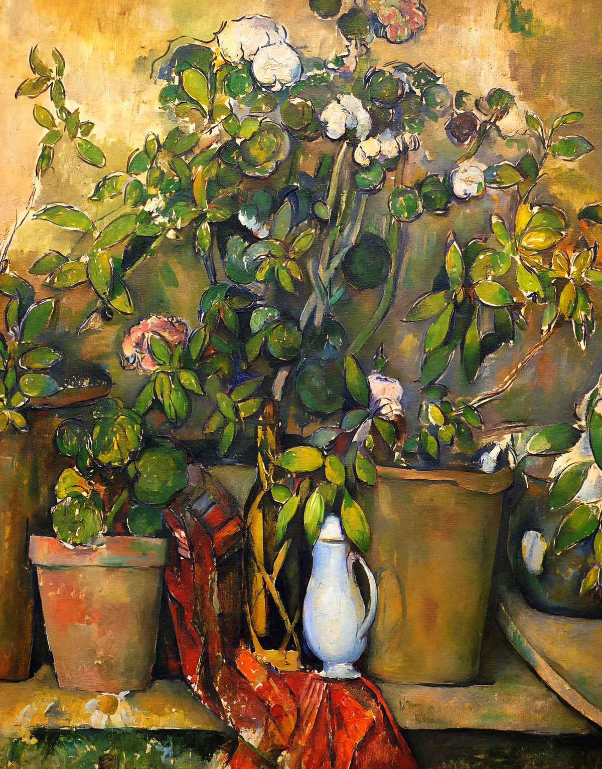 Potted Plants Art Print 1890 Painting by Paul Cezanne (6 Sizes) - Restored